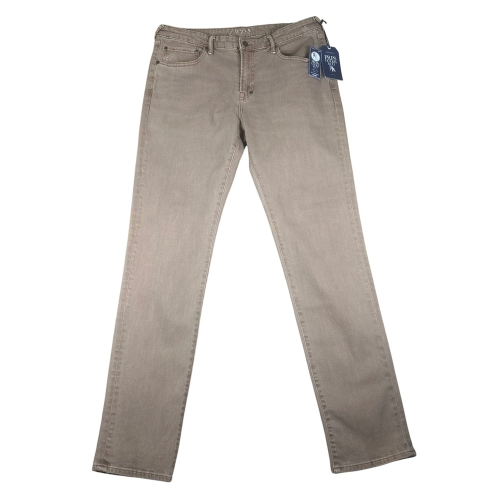 PRPS Goods & Co Mens 34 Le Sabre Japanese Denim Tan Khaki Straight Leg Jeans NWT
